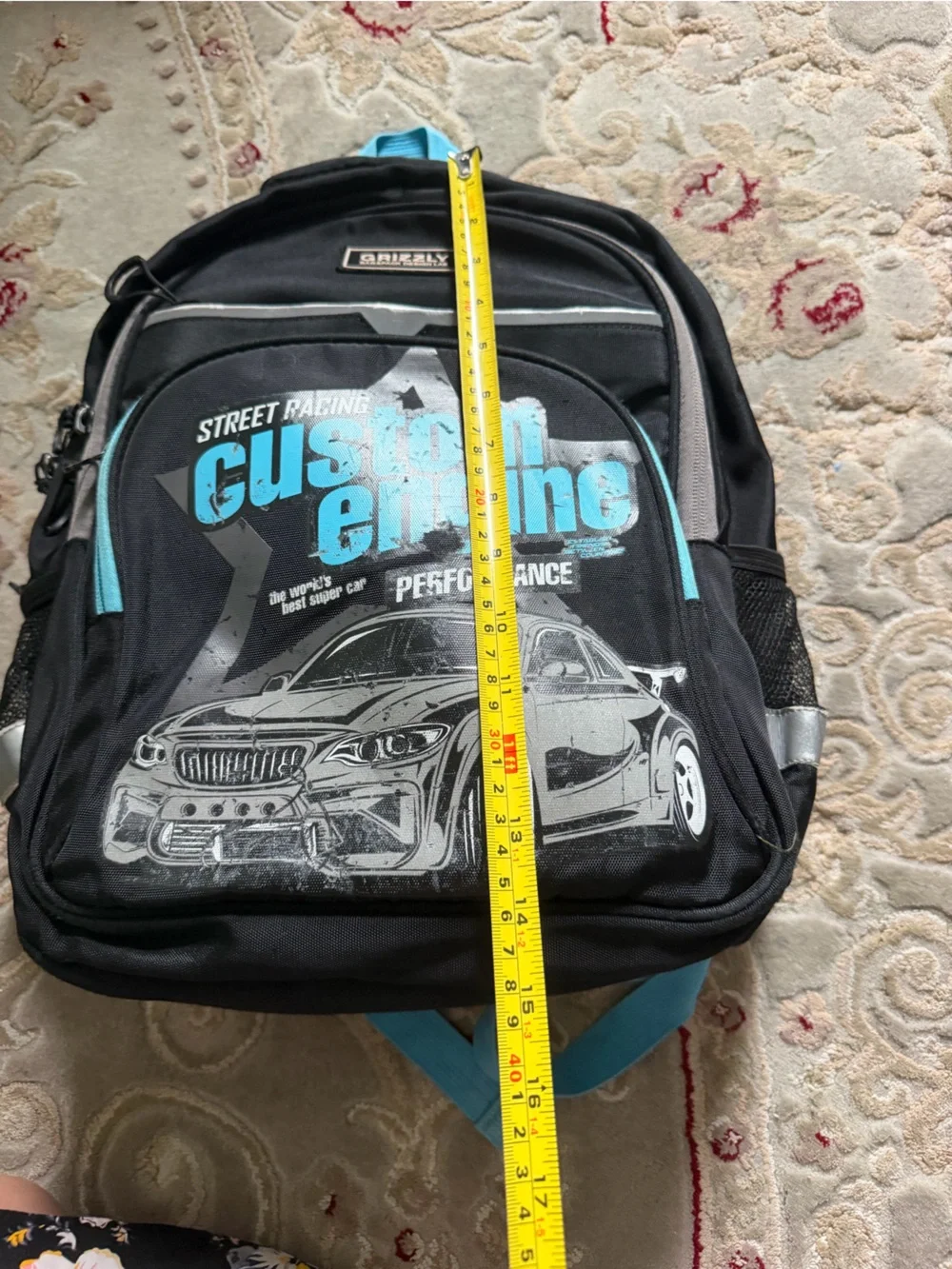 Kid’s Black & Blue Custom Engine Backpack
